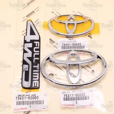 OEM Toyota Nameplate FR Grille Emblem & Tailgate Badge & Back Door 4WD FULL TIME