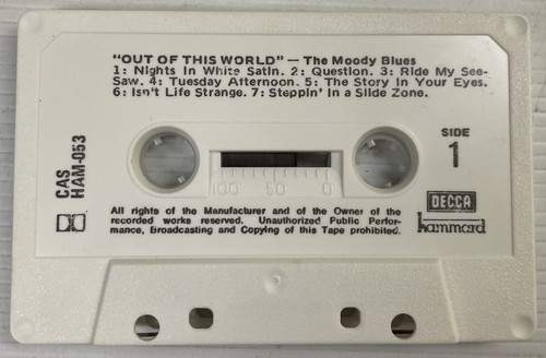 The Moody Blues Out Of This World Music Cassette Tape CAS-HAM-053 Hammard 1980 - Picture 15 of 24