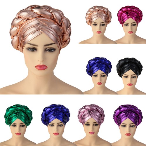 New Braid Turban Head Wrap African Women Cap Hijab Bonnet Hat Auto Gele Headtie - Picture 5 of 282