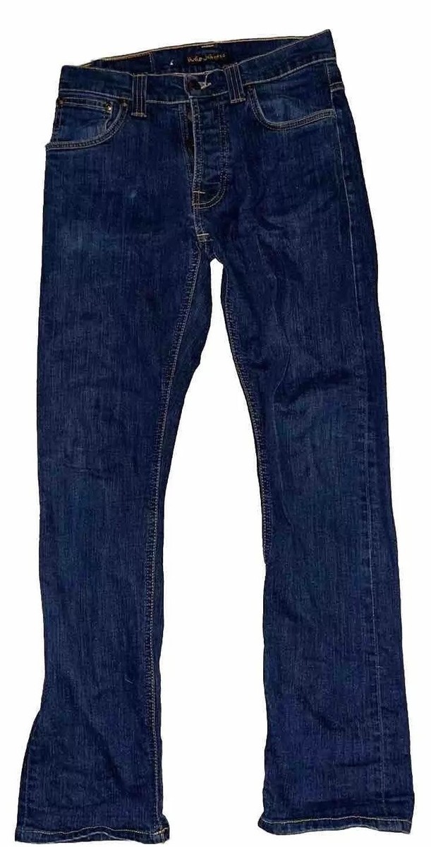 MEN'S NUDIE AVERAGE JOE ORGANIC DENIM STRETCH DARK WASH SKINNY