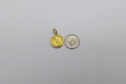 Colgante redondo Mother Mary 16 mm 750 oro amarillo 18 quilates - Imagen 4 de 4