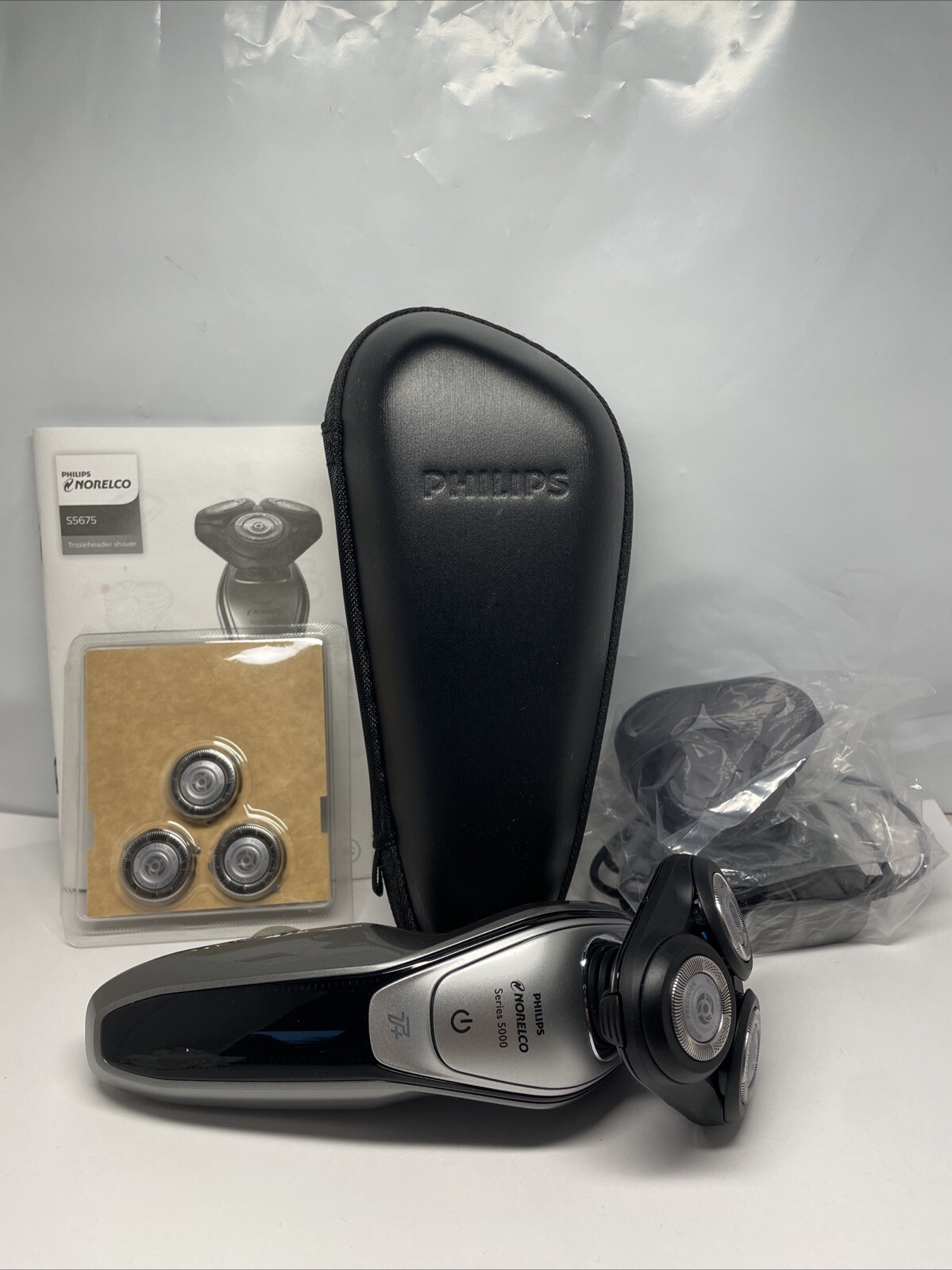 Triple Head Razor 3 PHILIPS NORELCO S5675 CORDLESS TRIPLE HEAD 5000 SERIES WET DRY SHAVER ...
