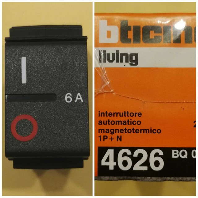 BTICINO LIVING CLASSIC INTERRUTTORE AUTOMATICO MAGNETOTERMICO BIPOLARE 10A 4630!