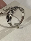 Vintage Sterling Silver 925 Modernist Band Size 7 Signed CW