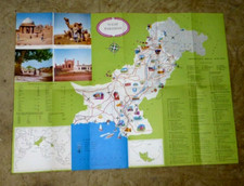 VINTAGE  ILLUSTRATED MAP  MAPS OF WEST PAKISTAN AND EAST PAKISTAN KARACHI 1961