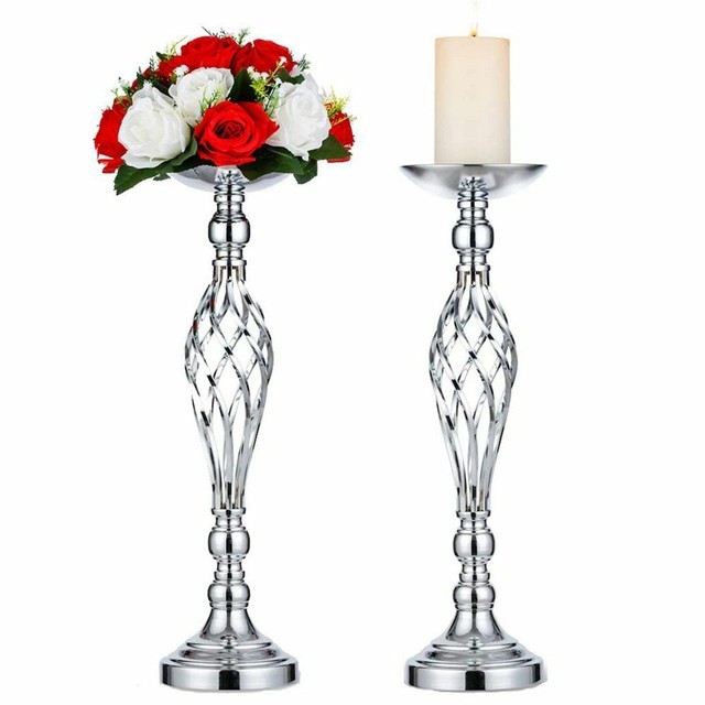 Iron Candle Holder Candlestick Flower Vase Table Centerpiece Wedding