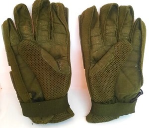 Tag Full Finger Hard Paintball Airsoft Gloves - Olive Green - Medium
