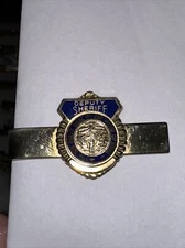 Vintage HOOK FAST Deputy Sheriff State Of Iowa Gold  Color Tie Bar Clip