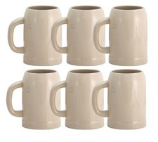 6er Set Grenzauer-Bierkrug Humpen 0,5 Liter mit Eichstrich Steinkrug 500ml 50cl