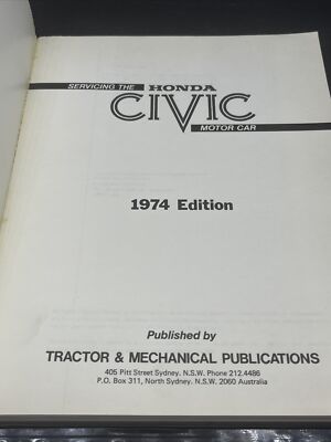 RARE VINTAGE Servicing the Honda Civic Motor Car 1974 EDITION