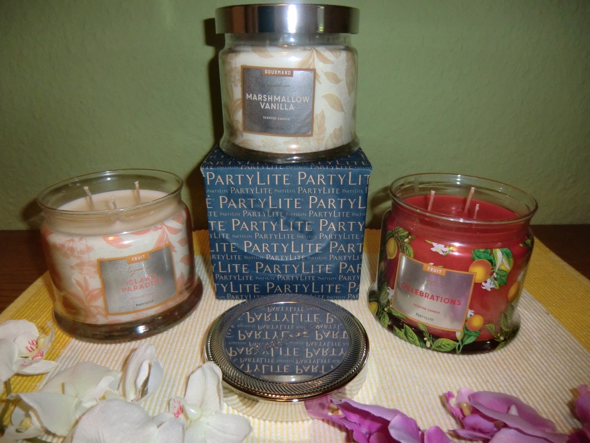 PartyLite 3-Docht Kerze Duftwachsglas Signature 