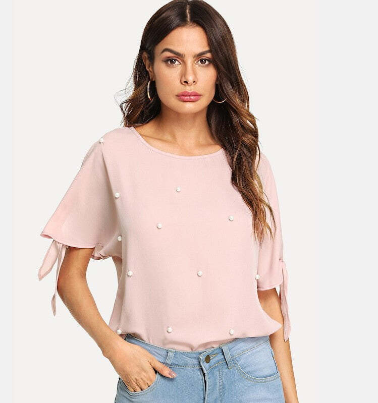 European and American women's round neck top Women casual top