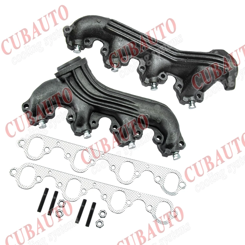 2 Sets Exhaust Manifolds Fit Ford F-Series Pickup E-Series 460ci V8 7.5L 1980-87 Foto 2 de 4