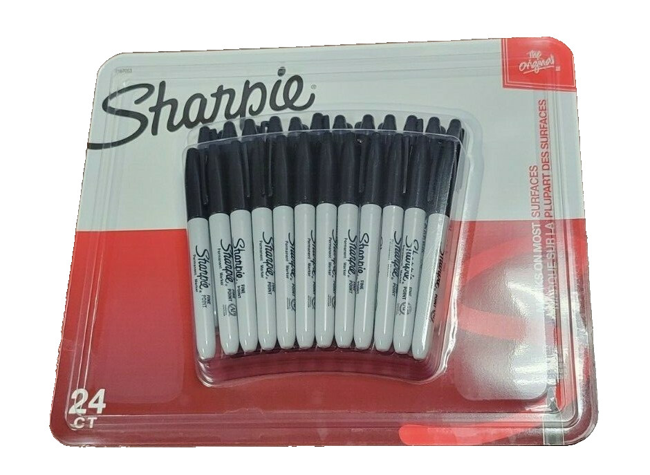 The Original Sharpie Permanent Fine Point Marker Black 24 Pa