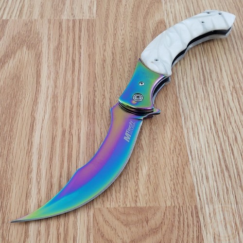 MTech Spring Assisted Folding Knife 4.25" 3Cr13 Steel Curved Blade POM Handle - Picture 2 of 12