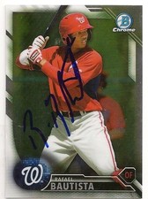 Rafael Bautista Washington Nationals 2016 Bowman Chrome Signed Card