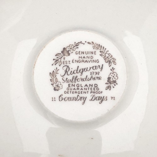 Ridgway (Ridgways) Cup Saucer Set Country Days Brown England - Picture 5 of 5