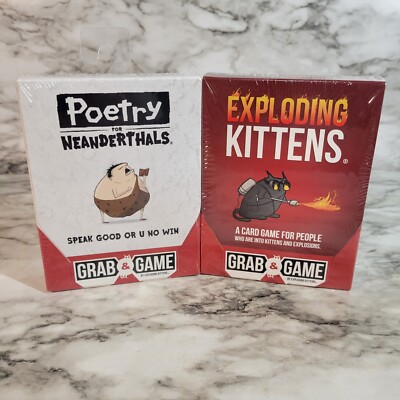 Grab & Game - Lot 2 Poetry For Neanderthals Exploding Kittens Card Game Sealed