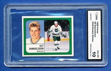 1988 PANINI HOCKEY sticker 238 ULF SAMUELSSON RC whalers rookie GMA 10