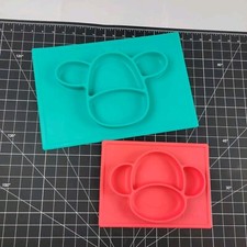 Nuby Baby Led Feeding Mat Section Plate LOT BPA free Turquoise Cow Red Monkey