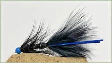 Hothead Flash Damsel Black Blue Flash, Trout Flies size 10  choose amount