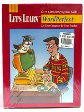 Vintage Broderbund Let's Learn Word Perfect DOS 3.50" Floppy Disc SEALED NOS