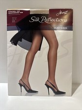 Hanes Silk Reflections Silky Sheer Nude Control Top Reinforced Toe Size AB