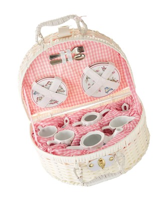 Delton Products Pink Butterfly Children's Tea Set with Basket | eBay