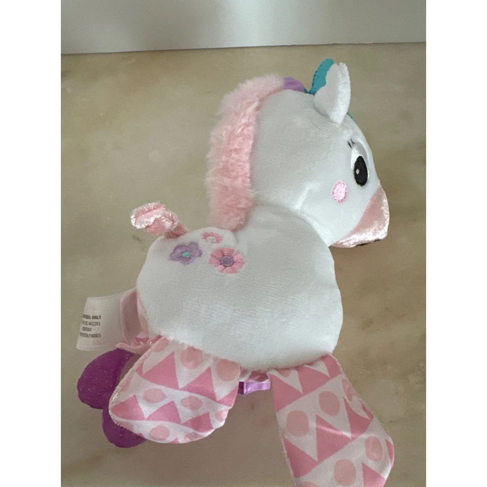 Carrinho de passeio ou brinquedo transportador de pelúcia Bright Starts unicórnio brilho e brilho R - Imagem 4 de 4