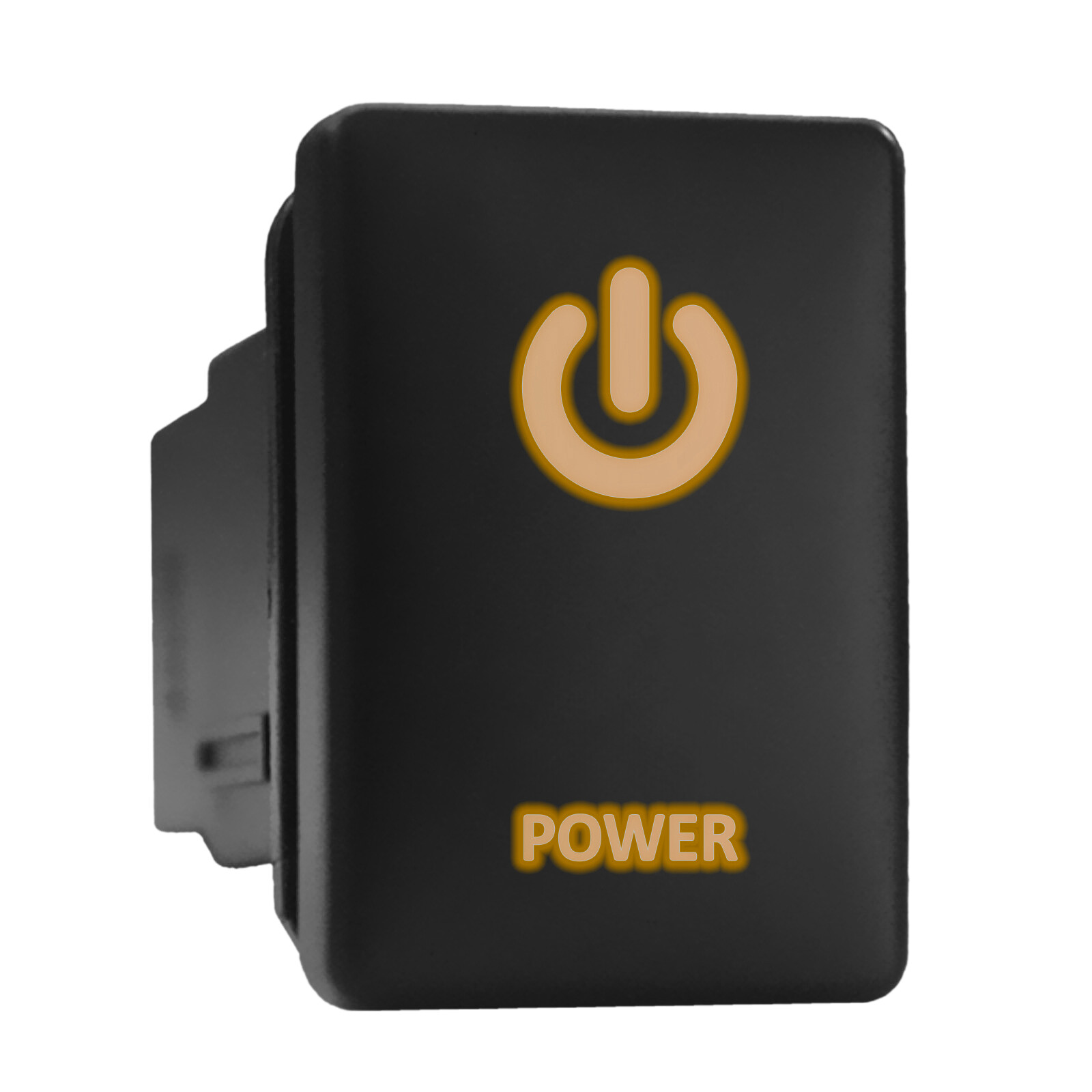 POWER Orange Backlit Short Push In Switch 1.28x0.87 Inch Compatible with Toyota