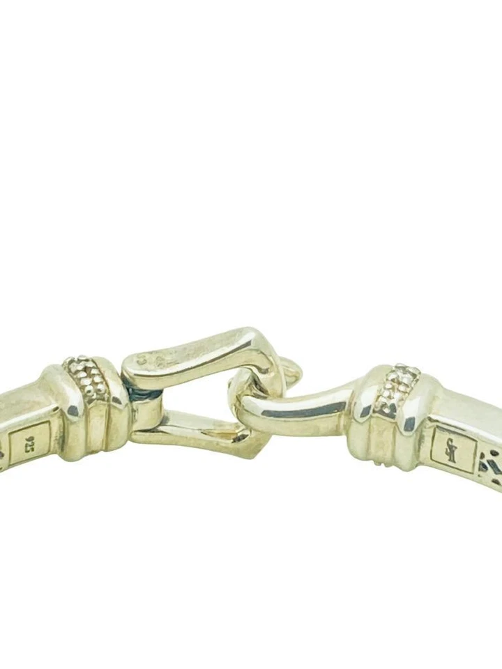 Brazalete Scott Kay Plata Esterlina Diamante Hebilla Ecuestre Bisagras 5mm Foto 4 de 4