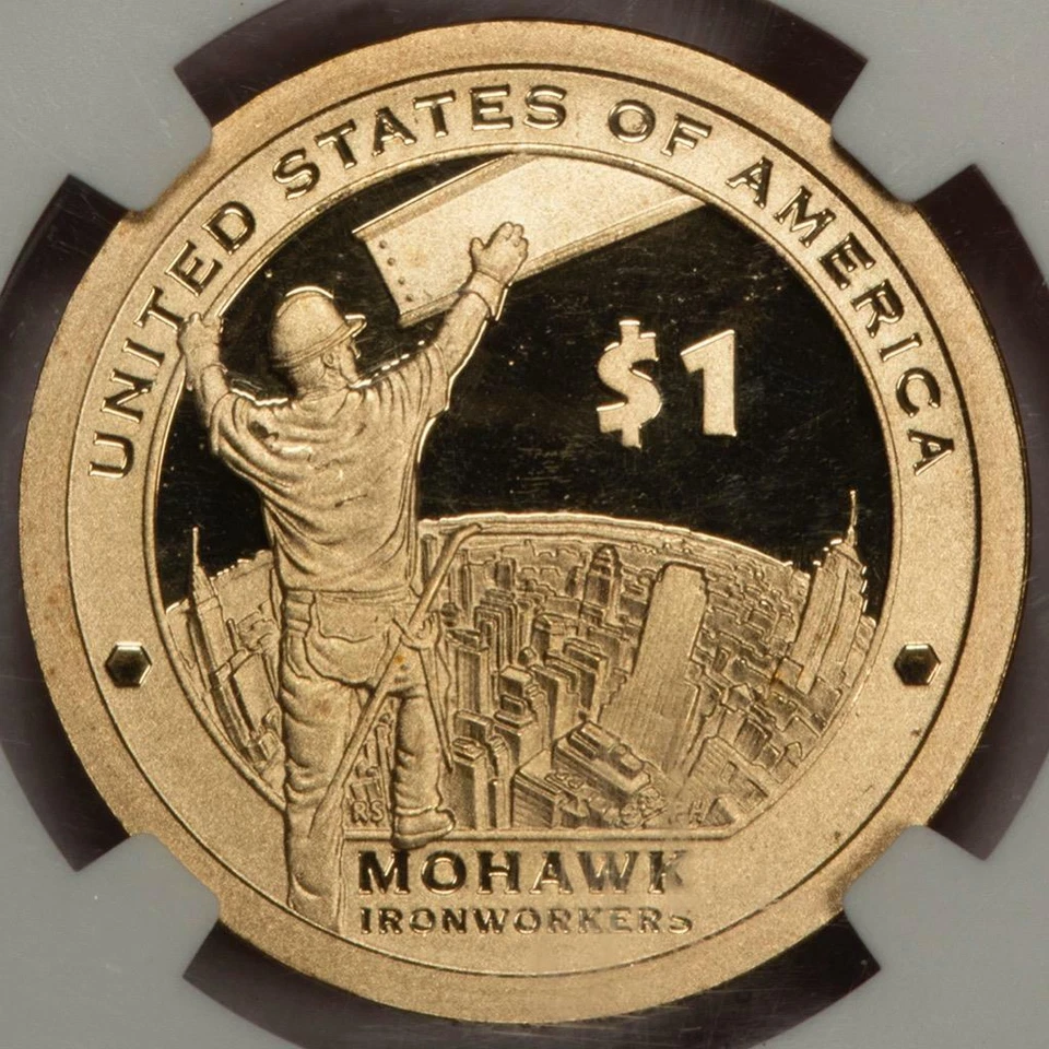2015 S NGC PF69 Struck Thru Multiple Threads Sacagawea Mohawk Dollar Mint Error - Image 3 of 4