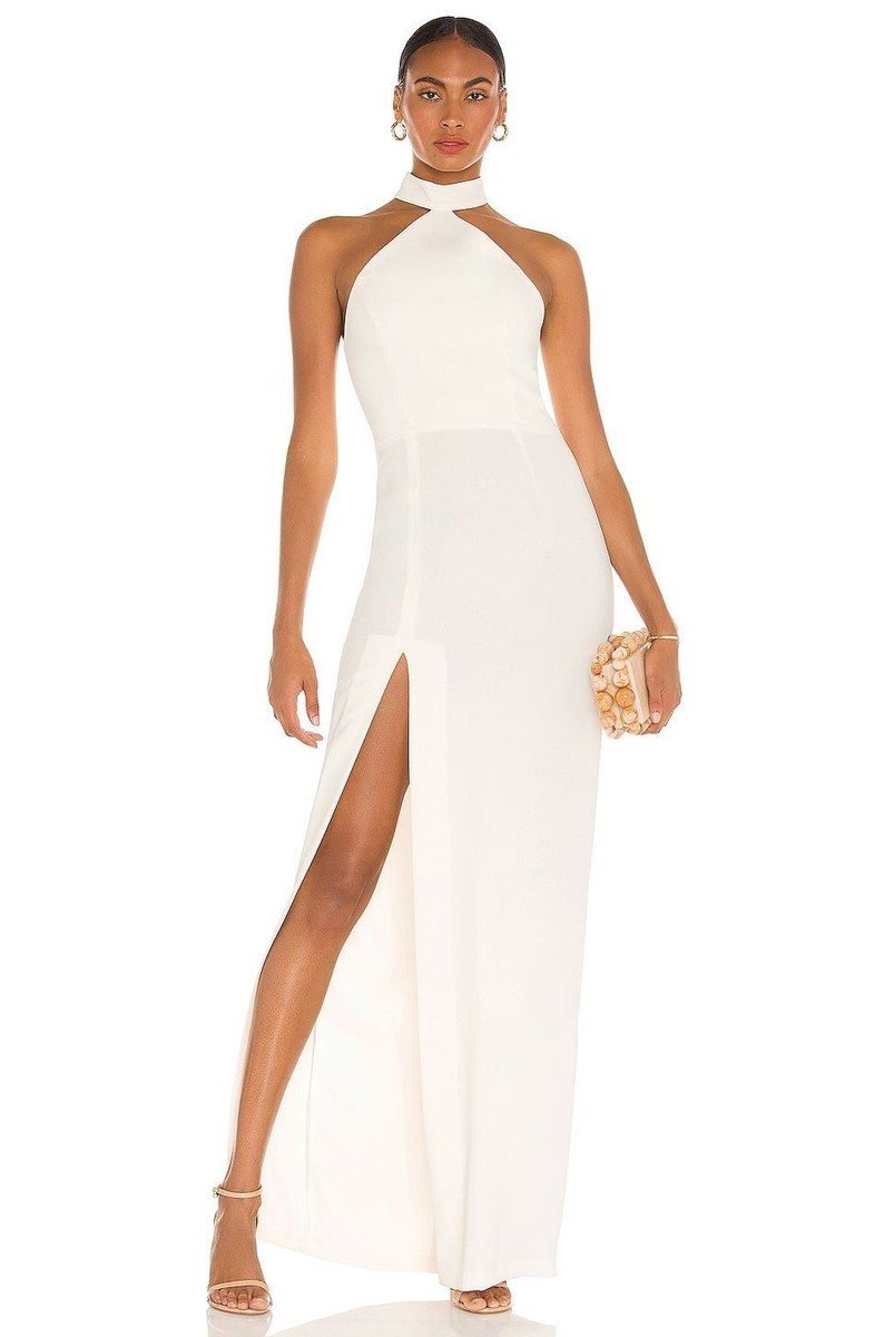 NEW Size M Amanda Uprichard Queen Gown in Ivory REVOLVE MSRP $260