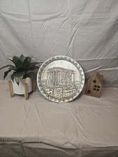 Decorative pewter plate featuring the Parthenon.