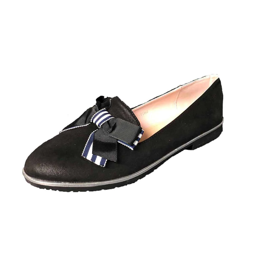 WOMENS LADIES FLAT SHOES LOAFER PUMPS WITH BOW - Picture 7 of 18