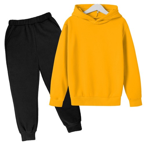 Kids Boys Girls 2Pieces Fleece Outfits Pullover Hoodies SweatSuit Tracksuit Set - Picture 9 of 37