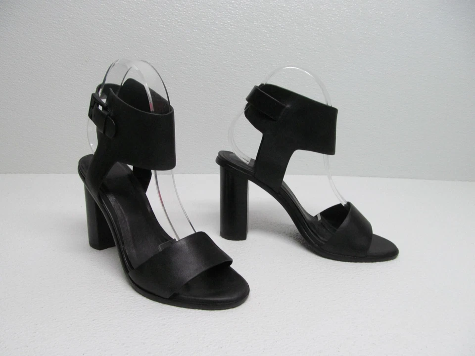 Sandalias Joie Opal de cuero negro con correa en el tobillo tacón bloque para mujer talla 37,5 Foto 2 de 4
