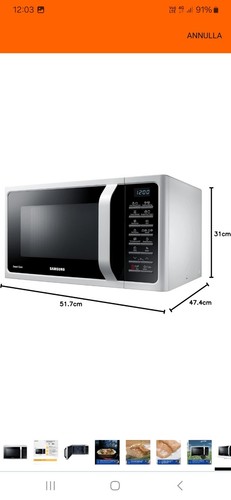 Samsung MC2BH5015AW/ET 28L Forno a Microonde Combinato - Bianco - Bild 7 von 7