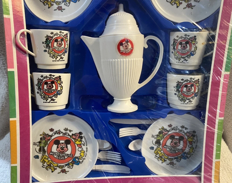 Juego de té vintage de 22 piezas de personaje de Walt Disney en caja Mickey Mouse Club 1434 Foto 4 de 4