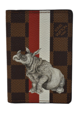 Louis Vuitton Chapman Brothers Rhino Brown Damier Logo Pocket Organizer Wallet