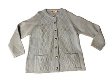 VTG 50  s 60  s Montgomery Ward Acrylic Cardigan Sweater Cable Knit 42 Grandma