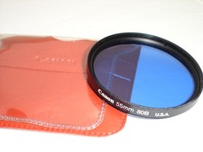 Genuine CANON 55mm 80B blue color filter with case