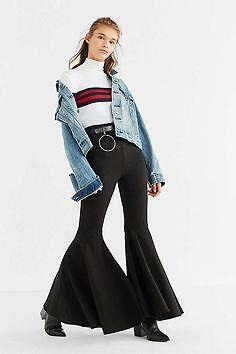 BLACK CARMEN EXTREME FLARE PANTS sz 