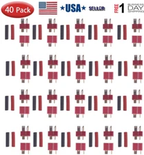 Ultra T-Plug 40 pcs Male/Female Deans Connectors with Shrink Tubing For RC Lipo