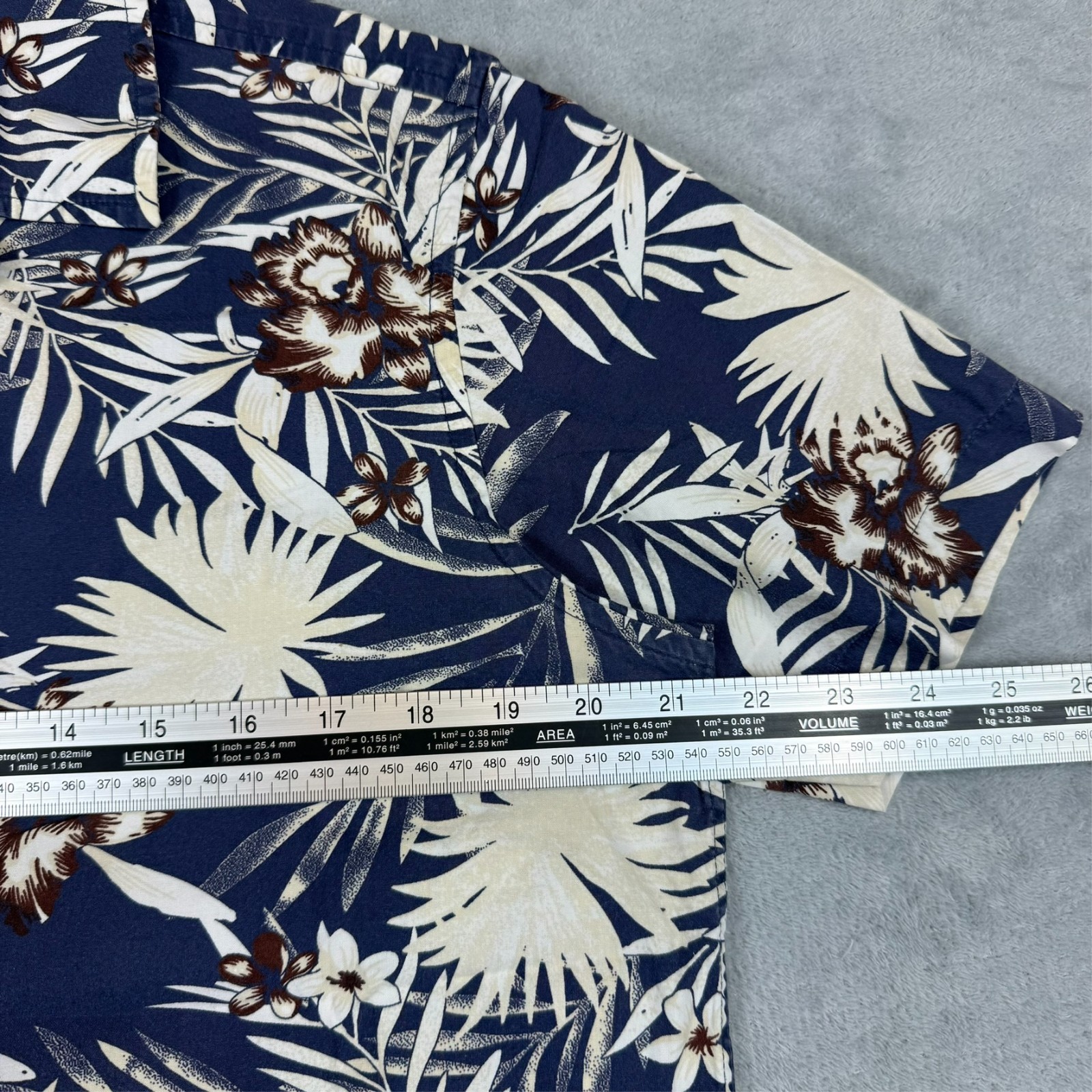 Vintage Dickies Rivervale Floral Blue White Medium Button Up Short Sleeve Shirt image 6