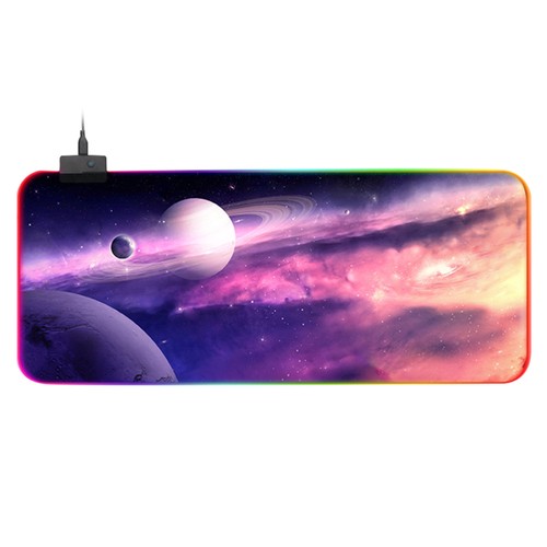 Anti-slip RGB Keyboard Mat Luminous Gaming Mouse Pad Planet Pattern Keyboard - 第 1/11 張圖片