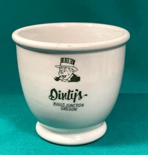 Rare Hard to Find DINTY'S RESTAURANT DOUBLE EGG CUP FROM BIGGS JUNCTION OREGON
