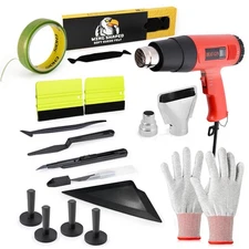 Window Tint Kit Vinyl Wrap Tool with Heat Gun,Vinyl Scraper,Shank Gasket Sque...