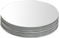 Suwimut Set of 12 round Mirror Trays, 10 Inch / 25Cm Circle Mirror Candle Plate