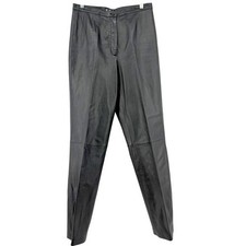 MIXT Black Leather Pants Size 8 High Waist Straight Leg Lined 90's Y2K